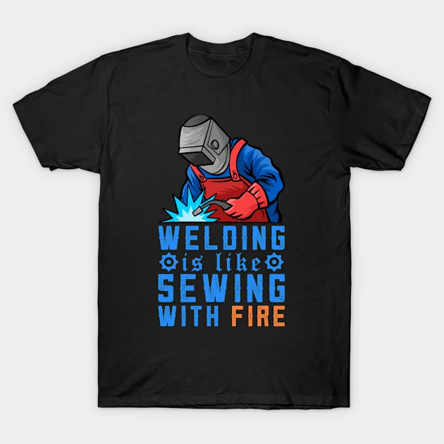 Men Welder Gifts Funny Retro Vintage Welding Helmet T-Shirt by SHB-art